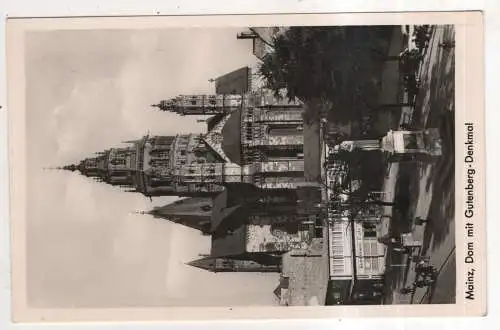 [Ansichtskarte] GERMANY - Mainz - Dom mit Gutenberg-Denkmal. 