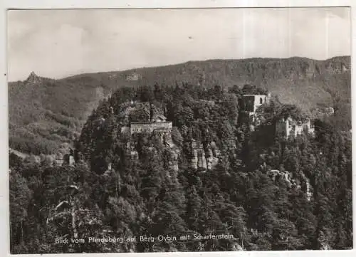 [Ansichtskarte] GERMANY -  Oybin - Blick vom Pferdeberg auf Berg Oybin mit Scharfenstein. 