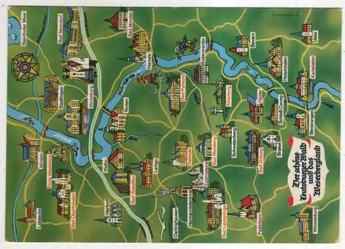 [Ansichtskarte] GERMANY - Landkarte / Karte - Der schöne Teutoburger Wald und das Weserbergland. 