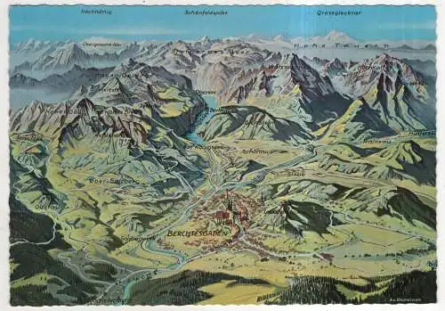 [Ansichtskarte] GERMANY - Landkarte / Karte - Berchtesgaden - Berchtesgadener Land. 