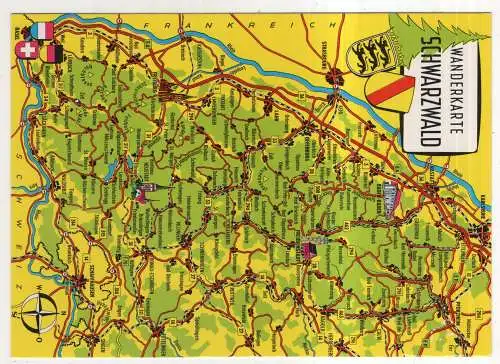 [Ansichtskarte] GERMANY - Landkarte / Karte - Schwarzwald. 