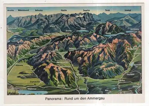 [Ansichtskarte] GERMANY - Panorama: Rund um den Ammergau. 