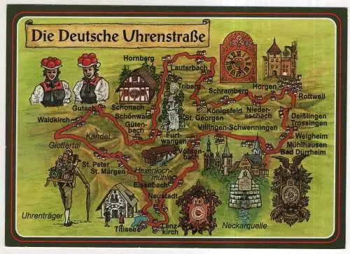 [Ansichtskarte] GERMANY - Die deutsche Uhrenstraße. 