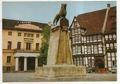 [Ansichtskarte] GERMANY - Braunschweig - Burgplatz mit dem Löwenstandbild, dem Vieweg- und dem Gildehaus. 