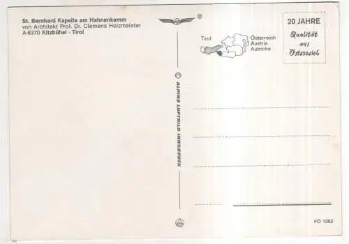 [Ansichtskarte] AUSTRIA -  Kitzbühel - St.-Bernhard-Kapelle am Hahnenkamm. 