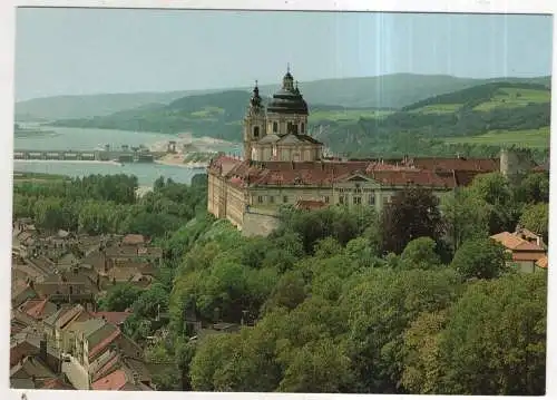 [Ansichtskarte] AUSTRIA -  Stift Melk von SO mit Donaukraftwerk. 