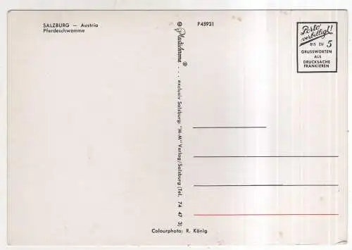 [Ansichtskarte] AUSTRIA - Salzburg - Pferdeschwemme. 