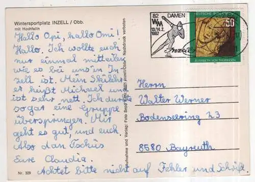 [Ansichtskarte] GERMANY - Inzell / Obb. mit Hochfelln. 