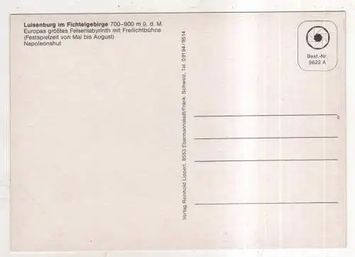 [Ansichtskarte] GERMANY - Luisenburg im Fichtelgebirge - Napoleonshut. 