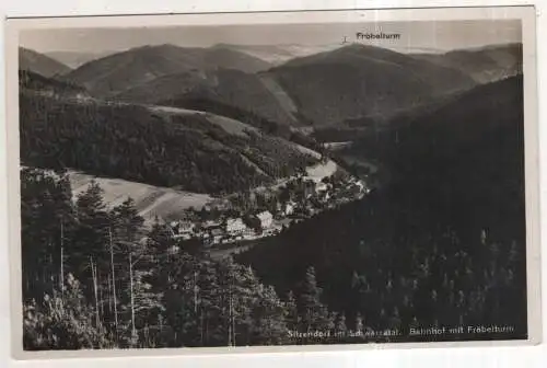 [Ansichtskarte] GERMANY - Sitzendorf im Schwarzatal - Bahnhof mit Fröbelturm. 