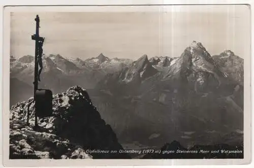 [Ansichtskarte] GERMANY - Gipfelkreuz am Untersberg gegen Steinernes Meer und Watzmann. 