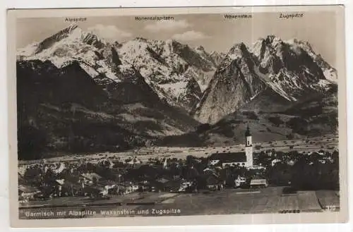 [Ansichtskarte] GERMANY - Garmisch mit Alpspitze, Waxenstein und Zugspitze. 