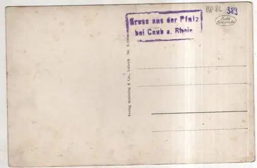 [Ansichtskarte] GERMANY - Kaub a. Rhein - Blückerdenkmal und Pfalz. 