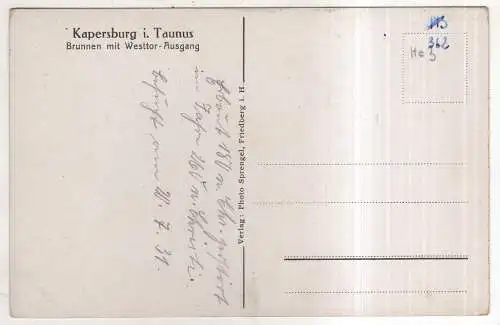 [Ansichtskarte] GERMANY - Kapersburg i. Taunus - Brunnen mit Westtor-Ausgang. 
