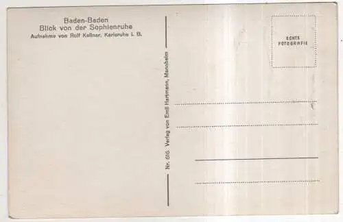 [Ansichtskarte] GERMANY - Baden-Baden - Blick von der Sophienruhe. 