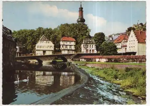 [Ansichtskarte] GERMANY - Kreuznach / Nahr - Brückenhäuser mit Pauluskirche und Kauzenburg. 