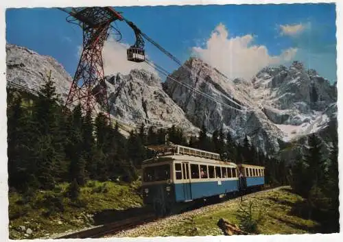 [Ansichtskarte] GERMANY - Begegnung der beiden Bayr. Zugspitzbahnen gegen Zugspitzgipfel. 