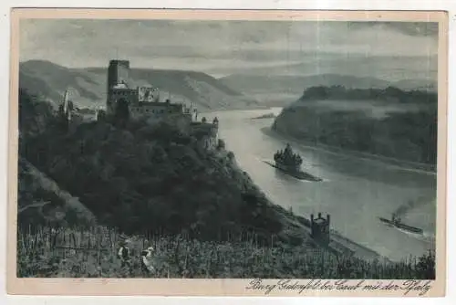 [Ansichtskarte] GERMANY - Burg Gutenfels bei Caub mit der Pfalz. 