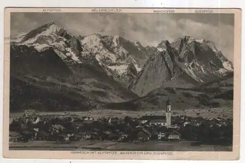 [Ansichtskarte] GERMANY - Garmisch mit Alpspitze, Waxenstein und Zugspitze. 