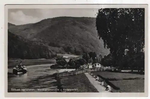 [Ansichtskarte] GERMANY - Solbad Karlshafen - Weserpromenade u. Badeanstalt. 