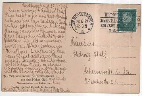[Ansichtskarte] GERMANY - Böckelweiher bei Berchtesgaden mit dem Hohen Göll. 