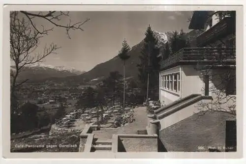 [Ansichtskarte] GERMANY - Café-Panorama gegen Garmisch u. Tiroler Berge. 