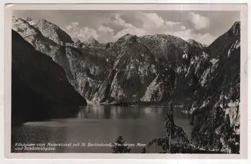 [Ansichtskarte] GERMANY - Königssee vom Malerwinkel mit St. Bartholomä,, Steinernes Meer und Schönfeldspitze. 