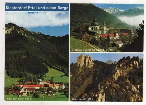 [Ansichtskarte] GERMANY -  Klosterdorf Ettal und seine Berge. 