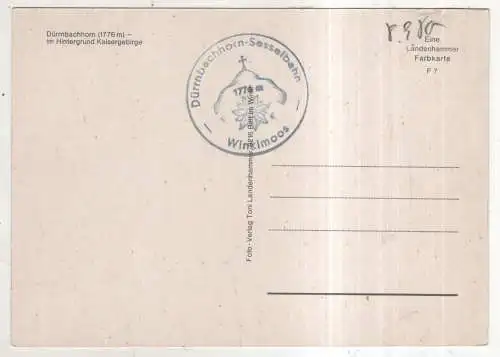 [Ansichtskarte] GERMANY - Dürrnbachhorn - Im Hintergrund Kaisergebirge. 