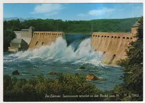 [Ansichtskarte] GERMANY - Der Edersee - Sperrmauer zerstört in der Nacht vom 16.-17.5.1943. 