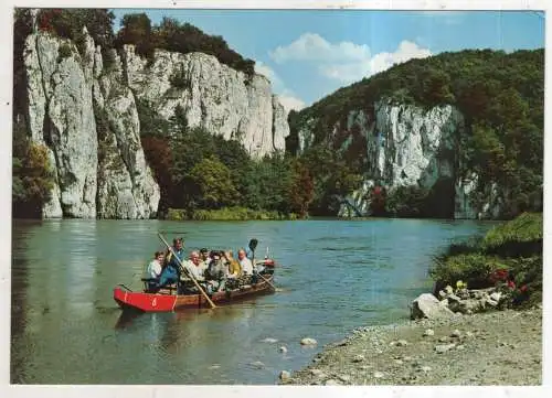 [Ansichtskarte] GERMANY - Kahnpartie beim Kloster Weltenburg mit Blick zum Donaudurchbruch. 