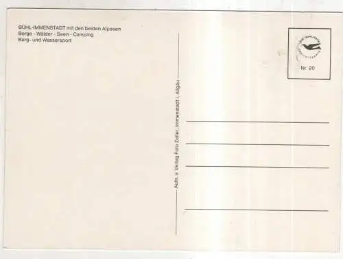 [Ansichtskarte] GERMANY - Bühl - Immenstadt mit den beiden Alpseen. 