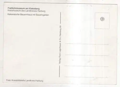 [Ansichtskarte] GERMANY - Freilichtmuseum am Kiekeberg - Kreismuseum des Landkreises Harburg - Kalkenstorfer Bauernhaus mit Bauerngarten. 