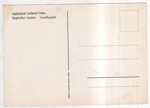 [Ansichtskarte] GERMANY - Jagdschloß Eulbach / Odw. - Englischer Garten - Inselkapelle. 