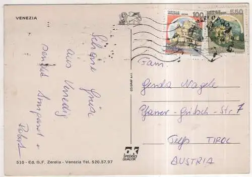 [Ansichtskarte] ITALY - Venezia. 
