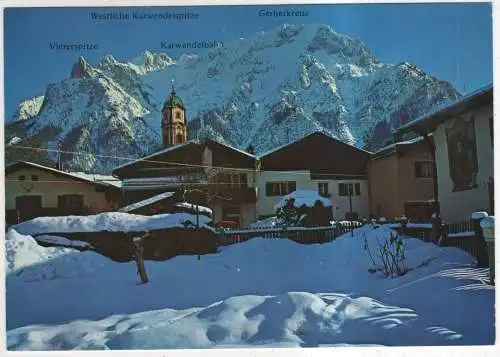 [Ansichtskarte] GERMANY - Mittenwald - Ortsansicht gegen Karwendelgebirge. 