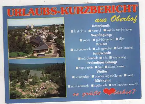 [Ansichtskarte] GERMANY  - Urlaubs-Kurzbericht aus Oberhof. 