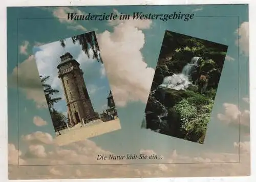 [Ansichtskarte] GERMANY  - Wanderziele im Erzgebirge - Plauenthaler Wasserfall - Aussichtsturm auf dem Auersberg. 