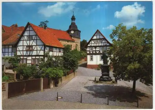 [Ansichtskarte] GERMANY  - Möhra im Wartburgkreis - Lutherstammhaus, Lutherkirche und Lutherdenkmal. 