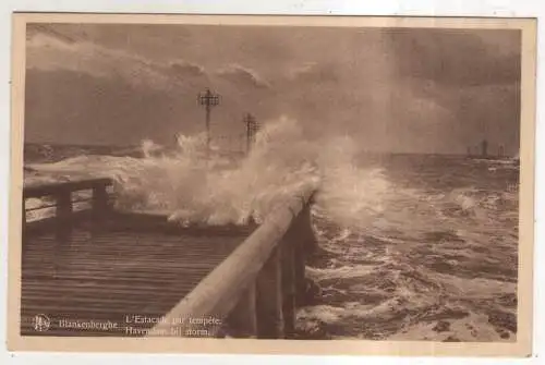 [Ansichtskarte] BELGIUM - Blankenberghe - L'Estacade par tempete. 