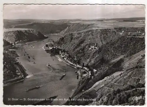 [Ansichtskarte] GERMANY  - St. Goar - St. Goarshausen am Rhein mit Burg Katz und Burg Maus. 