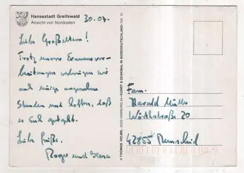 [Ansichtskarte] GERMANY  - Hansestadt Greifswald - Ansicht von Nordosten. 