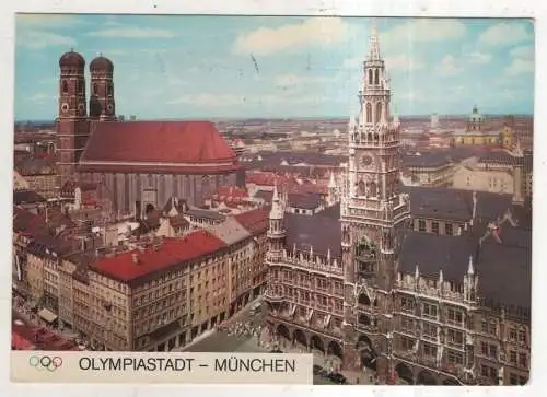 [Ansichtskarte] GERMANY  - München - Olympiastadt - Frauenkirche und Rathaus. 