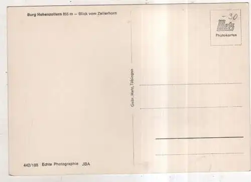 [Ansichtskarte] GERMANY - Burg Hohenzollern - Blick vom Zellerhorn. 