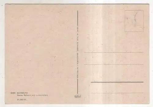 [Ansichtskarte] GERMANY - Bayreuth - Neues Rathaus und Luitpoldplatz. 