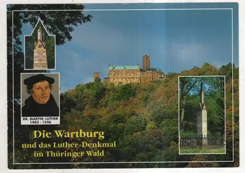 [Ansichtskarte] GERMANY - Die Wartburg und das Luther-Denkmal im Thüringer Wald. 