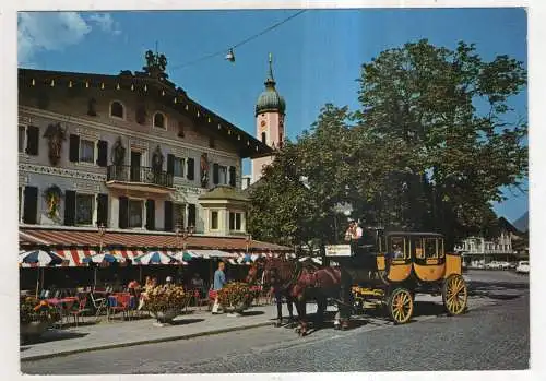 [Ansichtskarte] GERMANY - Garmisch-Partenkirchen - Am Marienplatz - Postkutsche. 