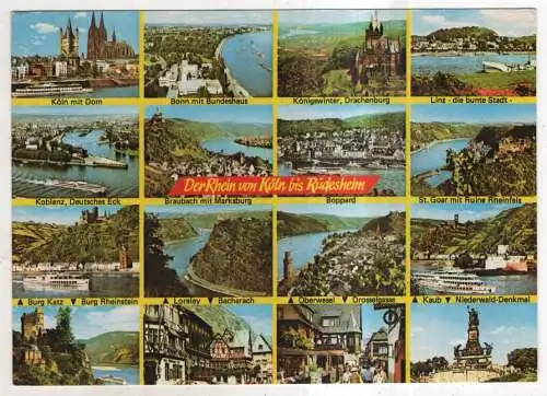 [Ansichtskarte] GERMANY - Der Rhein von Köln bis Rüdesheim. 