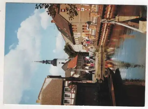 [Ansichtskarte] Lübbenau im Spreewald - Blick von der Spree zur Nicolaikirche. 