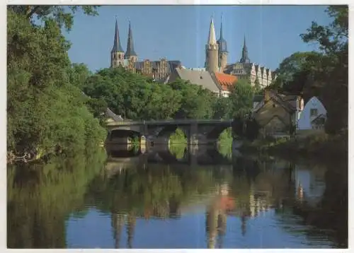 [Ansichtskarte] Merseburg - Blick über die Stadt zu Dom und Schloss. 